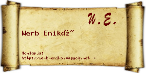 Werb Enikő névjegykártya